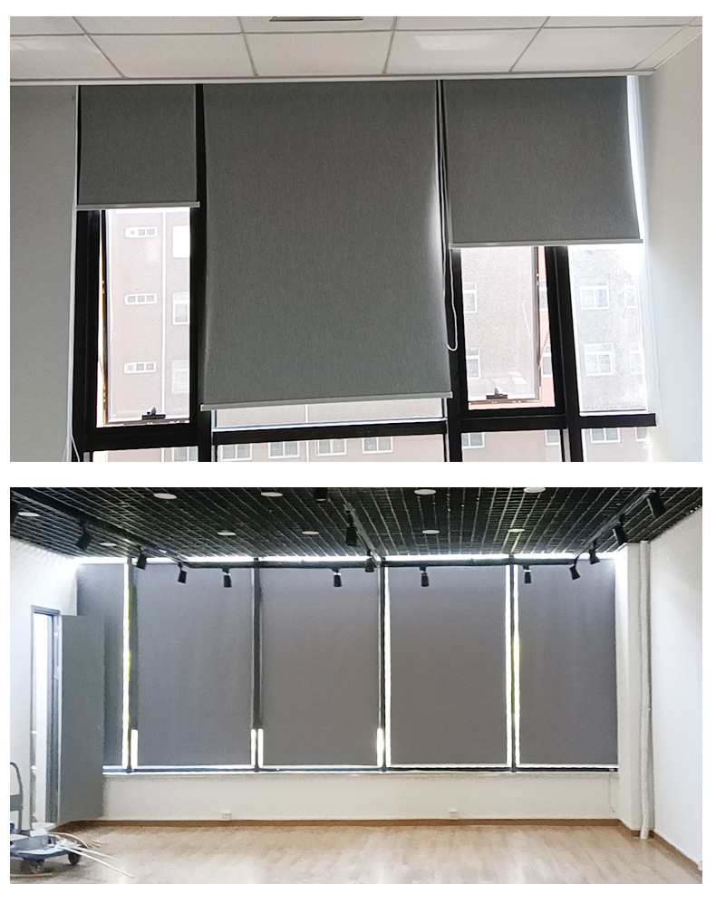 全遮光办公室隔热遮阳防水自动升降卷帘定制电动遮光卷帘工程卷帘