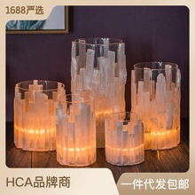 简约水晶蜡烛杯烛台晶石条花器酒店设计空间室内桌面花瓶装饰摆件