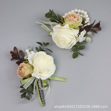 089白绿森系花朵欧美西式结婚用品婚庆商务庆典开业嘉宾胸花襟花