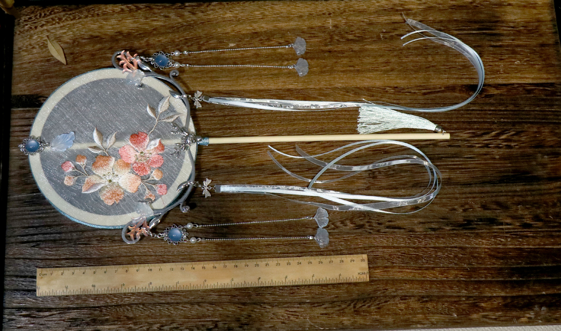 贰玥新品刺绣团扇唯美汉服配饰饰品宫扇古风扇子拍摄道具【今生】