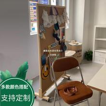 软木板照片墙板支架移动愿景板展示落地立式屏风公告栏灵感板金属