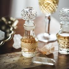 OQ5M法式复古迷你袖珍透明玻璃花瓶欧式精致香水瓶拍照道具装饰