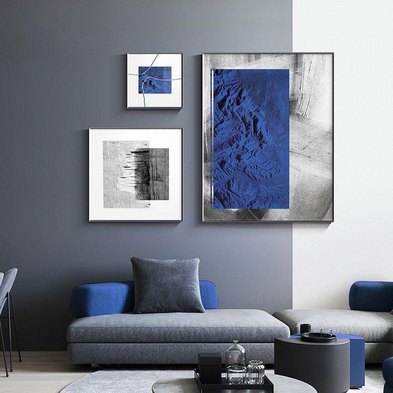 克莱因蓝装饰画现代客厅餐厅抽象壁画高档卧室艺术高级感挂画蓝色