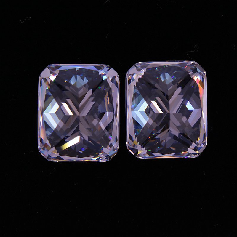 合成宝石锆石厂家供应超闪仿钻裸石长方形倒角雷迪恩切工首饰镶嵌