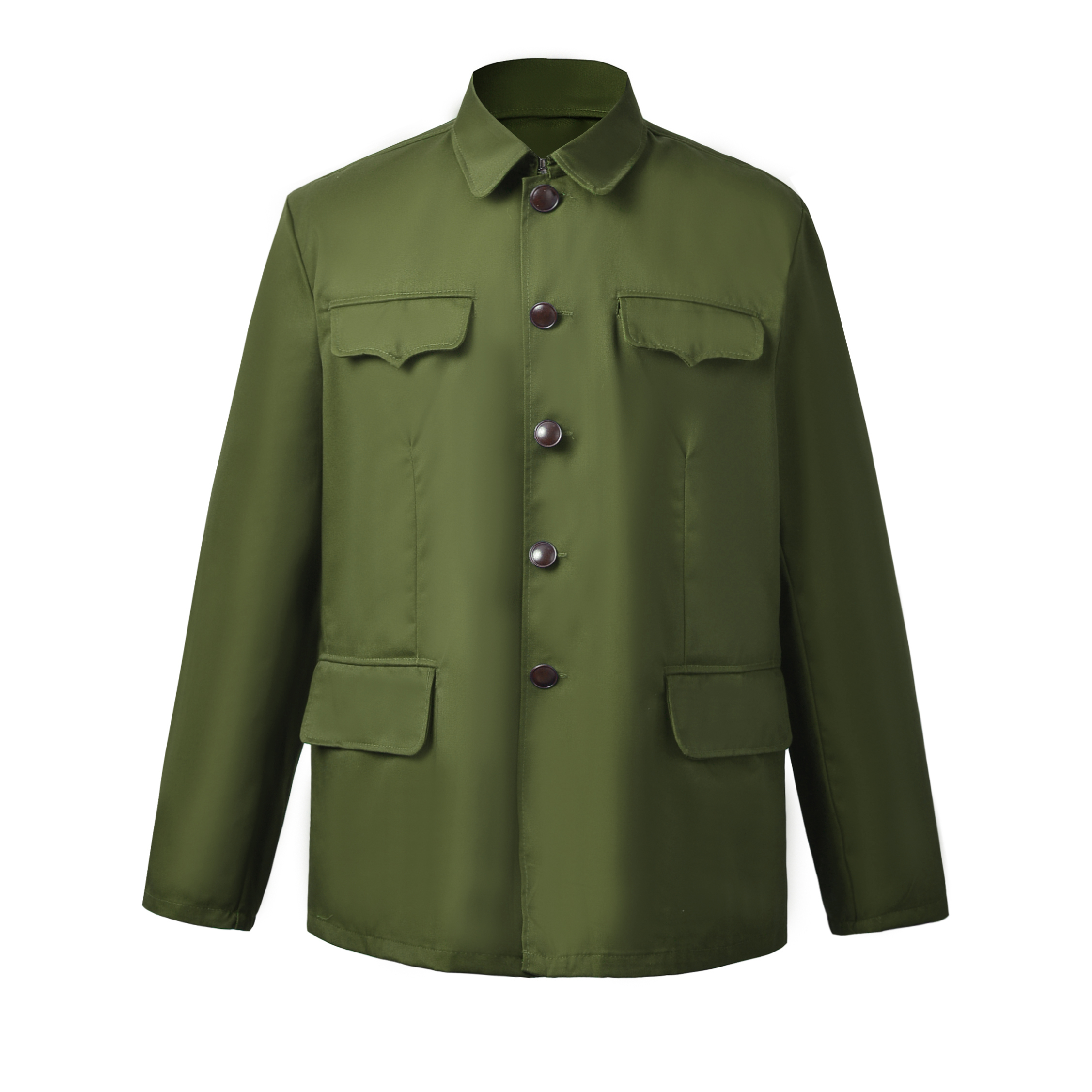 65式军装的确良涤卡单上衣单裤子军干服绿色套装男聚会怀旧演出服-阿