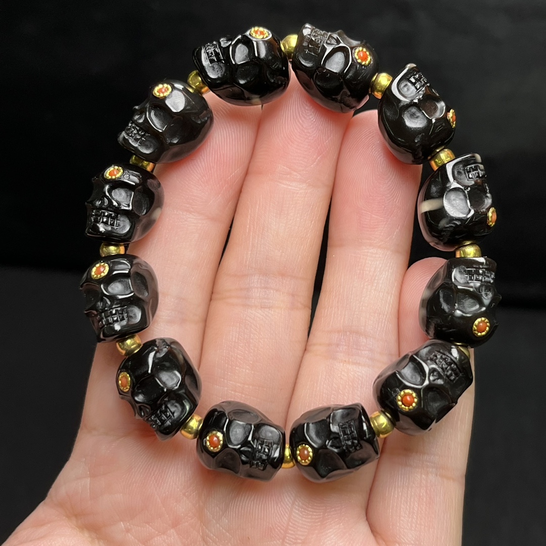 天珠玛瑙diy手串 简单大气 可拆单配珠隔珠 文玩饰品配饰-阿里巴巴