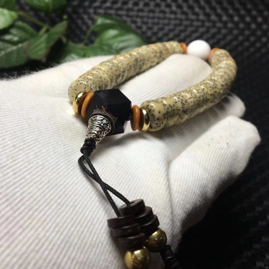 星月菩提手串原生态玉料5*10药片手链 老籽diy佛珠 原色高密菩提