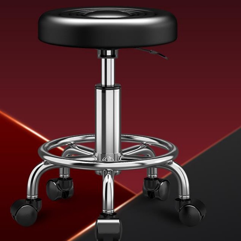 带轮子的椅子小圆凳子家用小巧型靠背的巴台高现代收银台滑轮移动