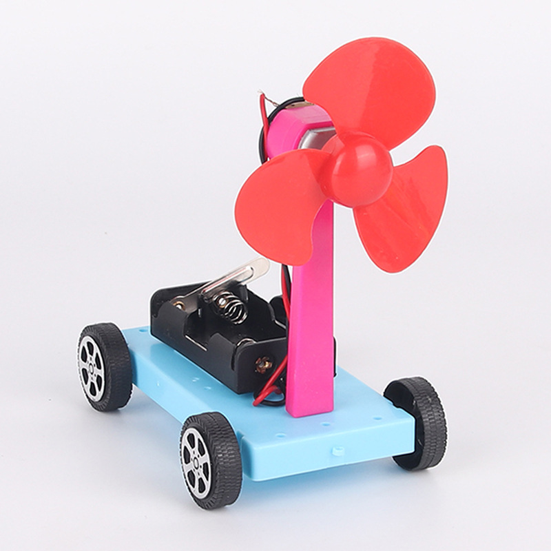 儿童科技小制作diy拼装风力小车学生手工科学实验stem教育玩具