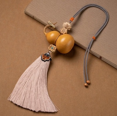 天然葫芦挂件门对门家居大门玄关卧室复古流苏莲花中国结挂饰平安