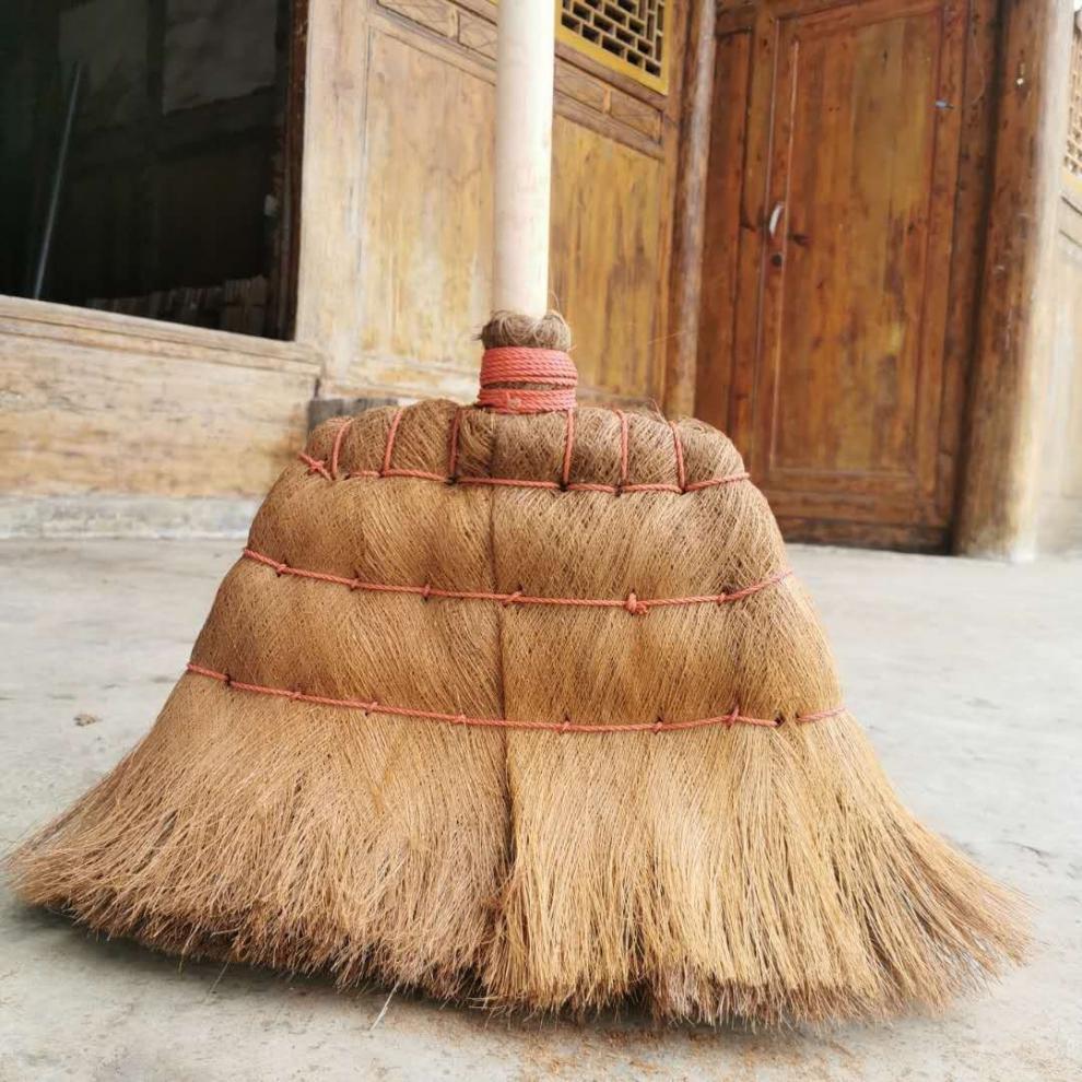 棕扫把制作纯棕榈扫帚学校单位鬃毛扫地家务地板清洁加固耐用