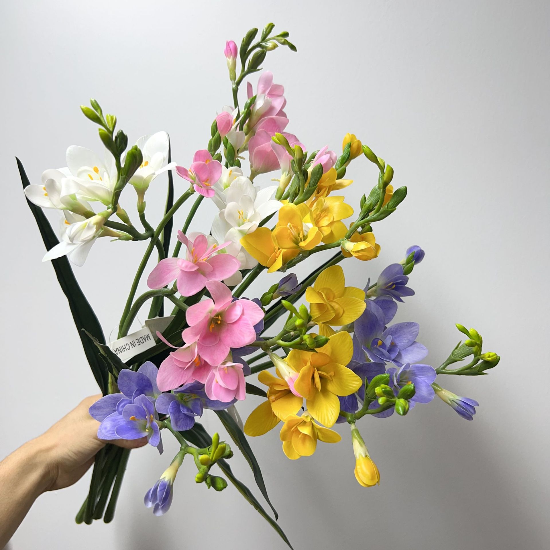 仿真花2叉苍兰花 3d胶片手感香雪兰 家居插花餐桌摆放 婚庆植物花