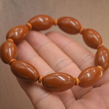 橄榄核手串文玩素珠橄榄核老油核光珠手串核雕原料橄榄胡核男女链