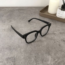 黑框眼镜韩版复古网红款方形色粗平光女显瘦素颜凹造型近视架厂家