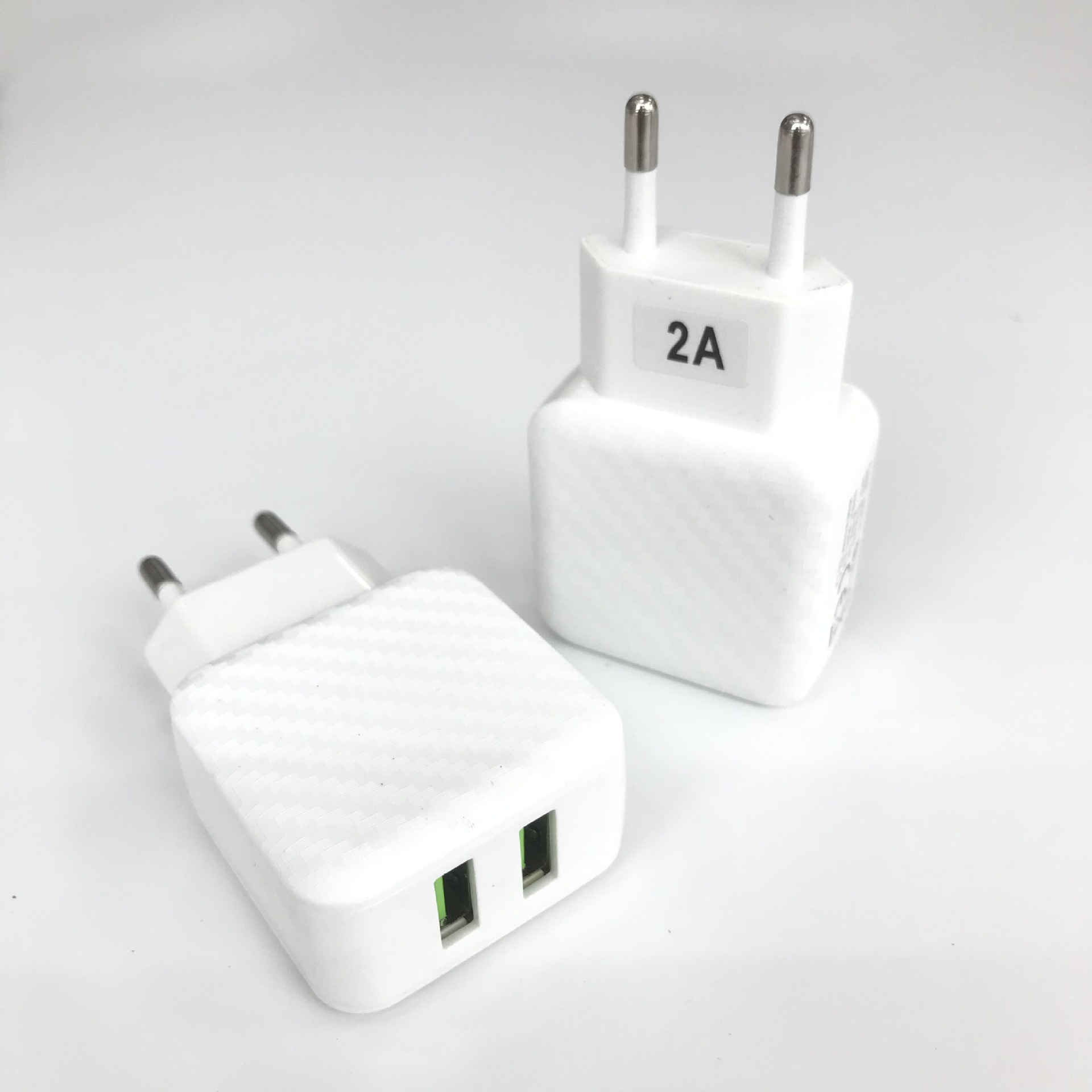 5v1a带线欧规手机充电器适配器 亚马逊外贸2a美规双口usb充电头