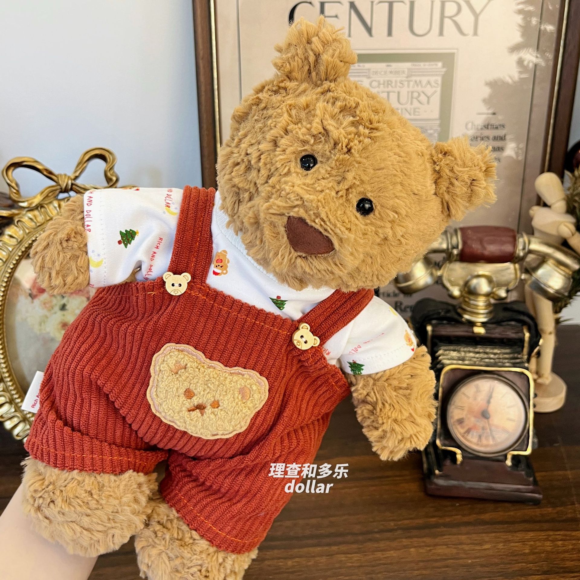 巴塞罗熊衣服jellycat小熊衣服迪士尼可爱泰迪熊公仔娃衣背带裤