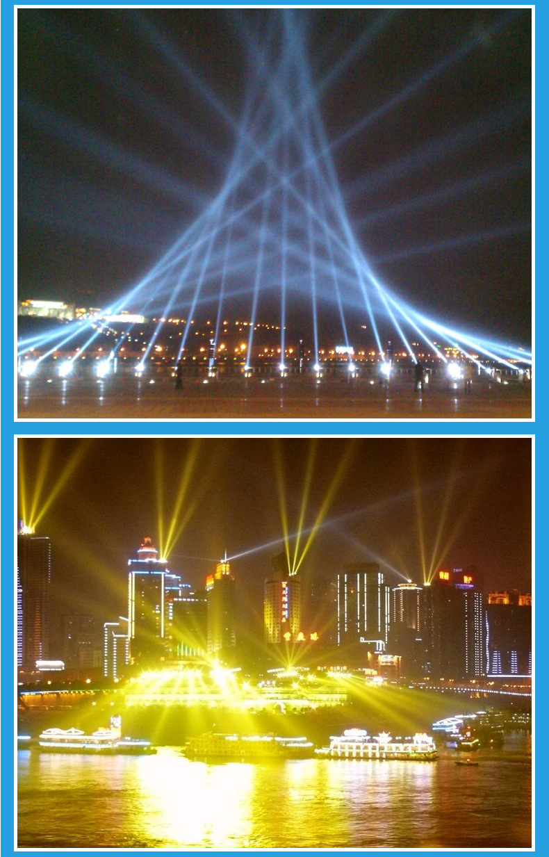 自动旋转空中玫瑰探照灯一束光聚光射灯户外大功率酒店楼顶远程灯