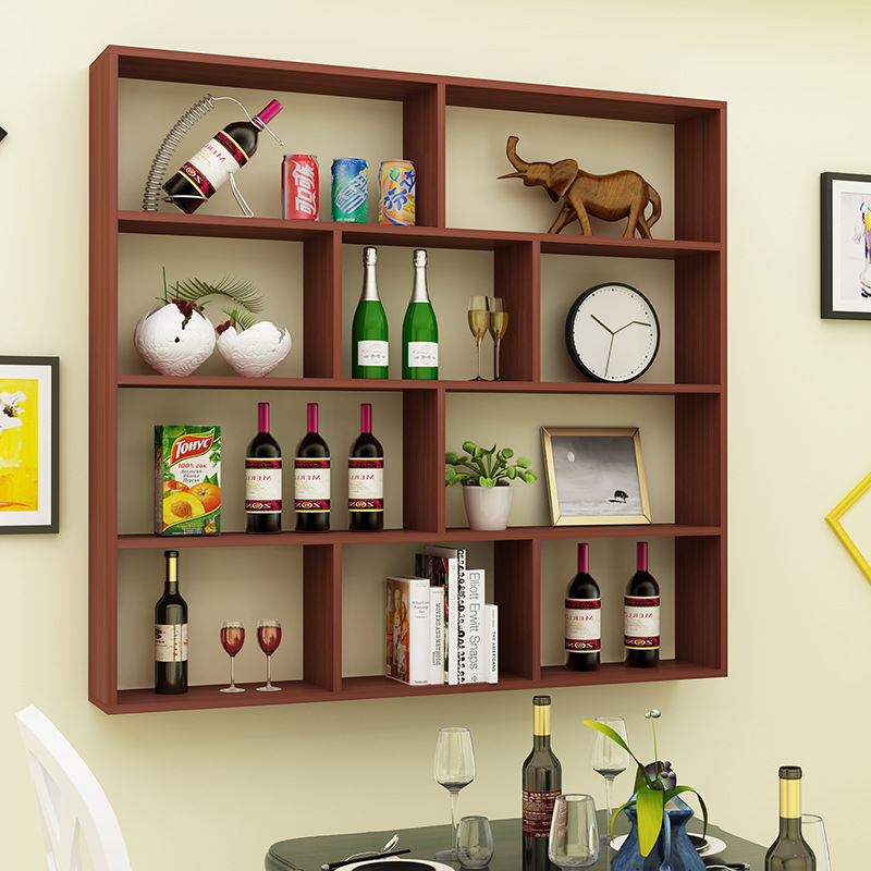 简约现代酒柜壁挂式餐厅墙上悬挂式酒架置物架酒水架书架创意酒格