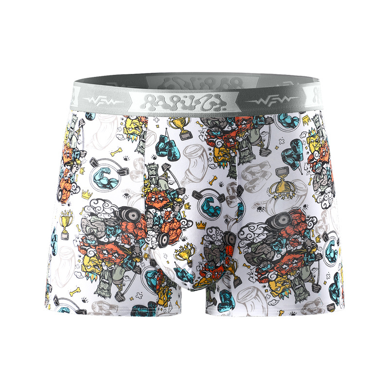 Men's Underwear Modal One-Piece Original Design Printed Youth Boxers Crotch Men's Underwear