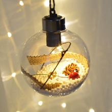 圣诞季 SwanLace 透明泡沫松枝红果松果微景观发光带灯圣诞树挂球