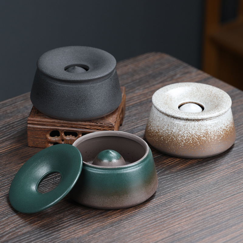 陶瓷窑变釉烟灰缸防风陶瓷家用日式粗陶配件带盖跨境-阿里巴巴