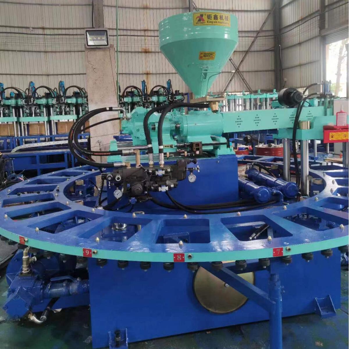 pvc鞋底吹气机 圆盘注塑机 塑料拖鞋生产设备 洞洞鞋花园鞋机器