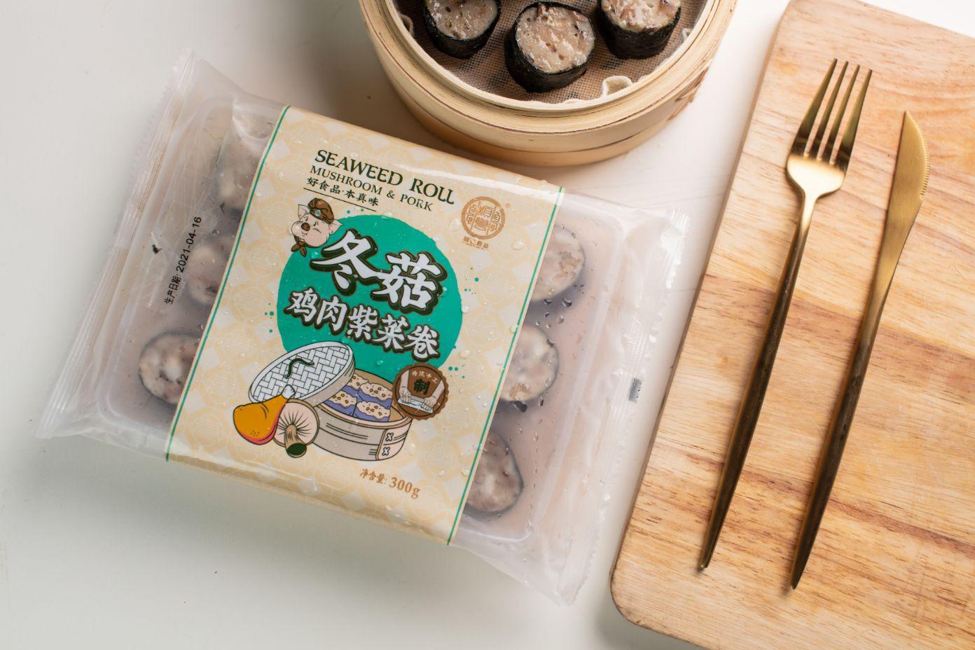 顺誉食品冬菇鸡肉紫菜卷冷冻食品速冻紫菜卷广式早点批发优惠