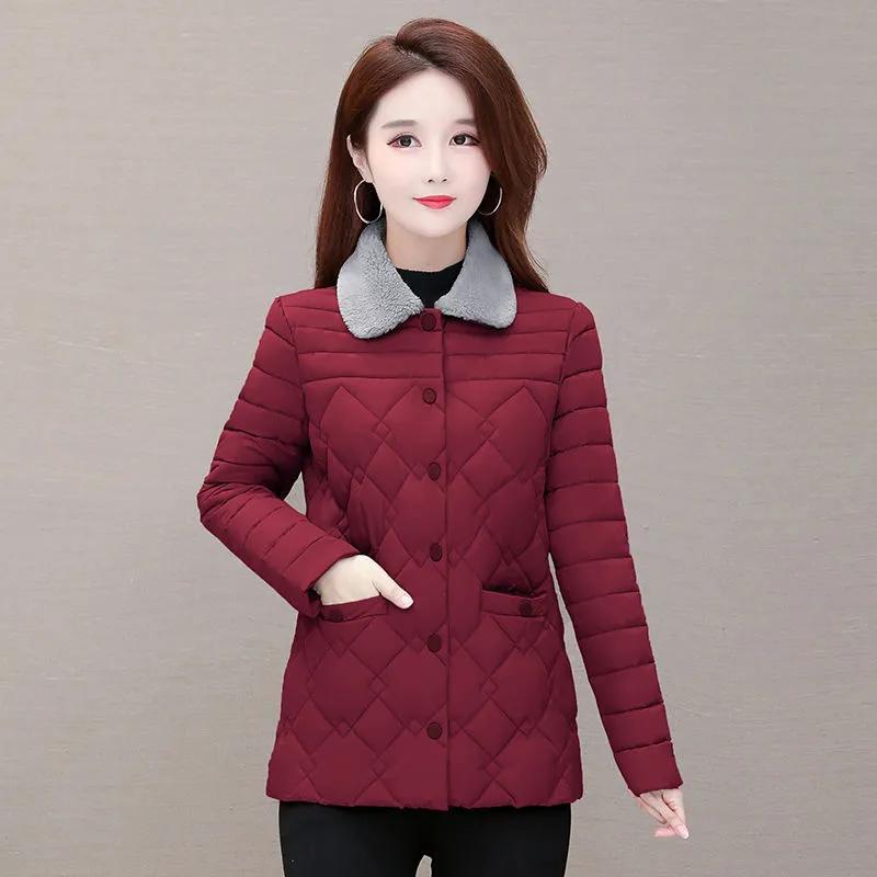 棉服女短款2023新款羽绒棉衣女装秋冬季中老年妈妈小棉袄短装外套