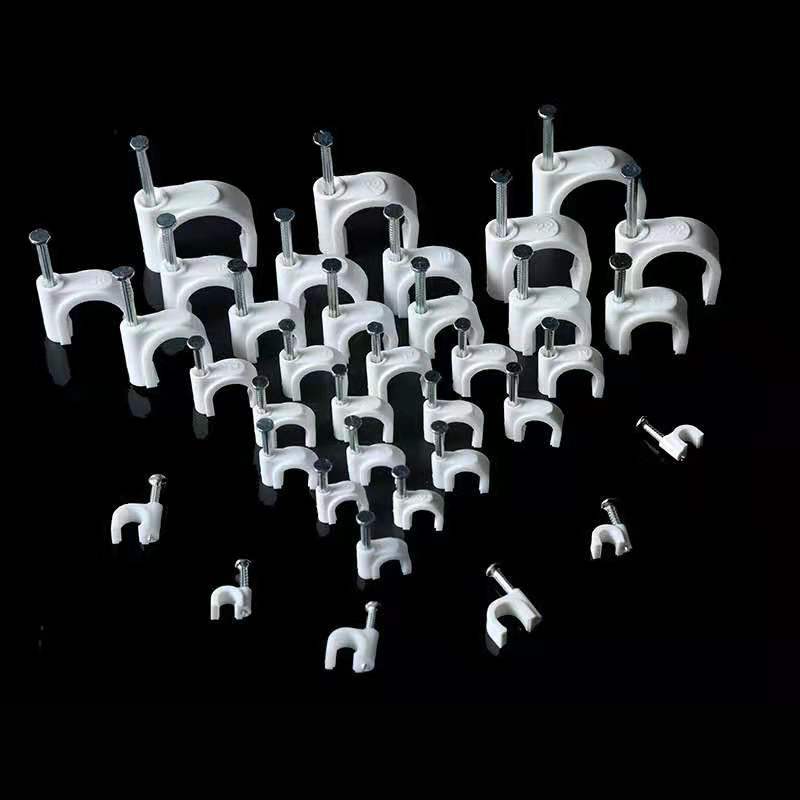 圆形方形高碳钢钉线卡4mm-50mm电线卡钉塑料管卡固定夹u型线卡扣