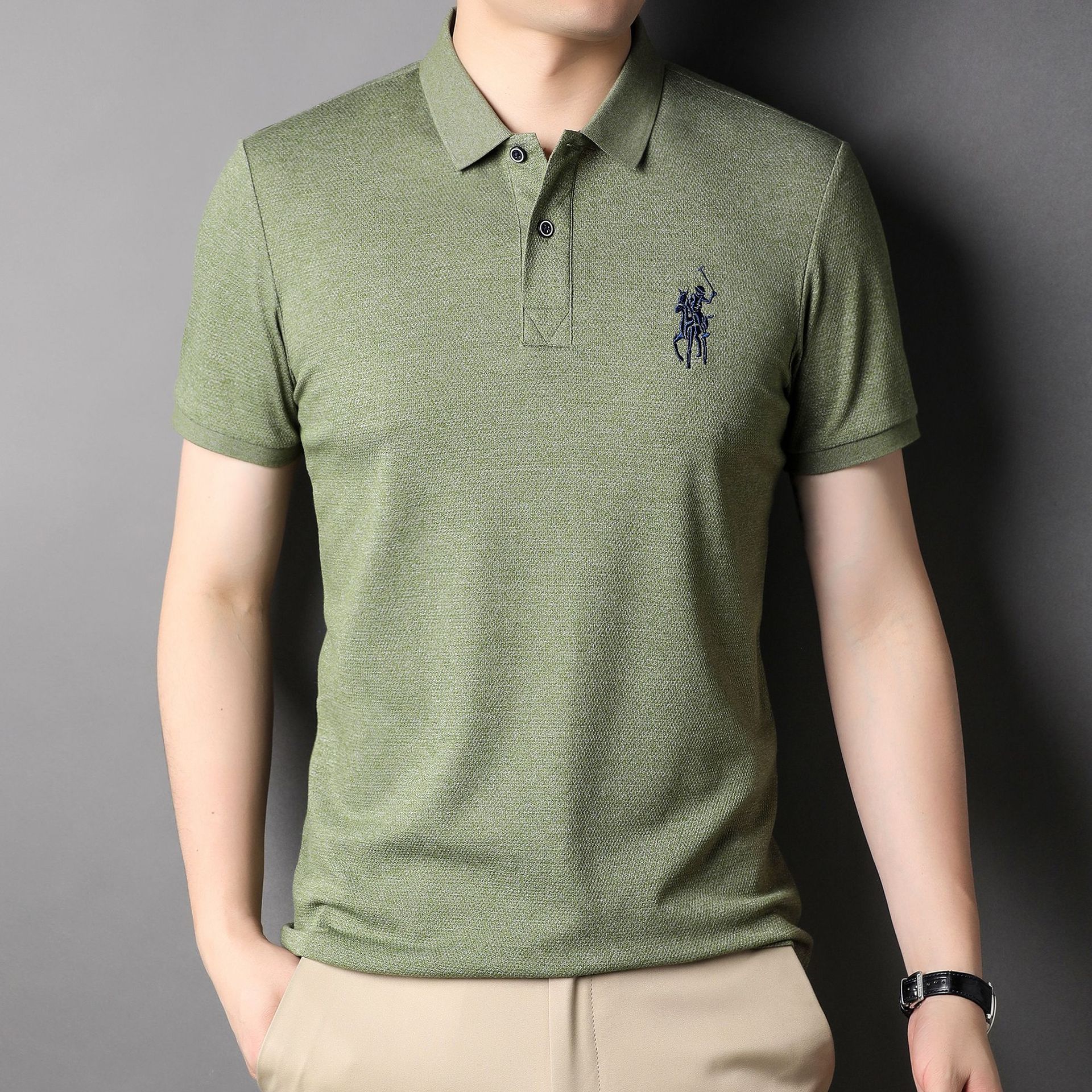 短袖t恤男保罗polo衫夏季翻领棉男士上衣爸爸装休闲潮牌体恤衫