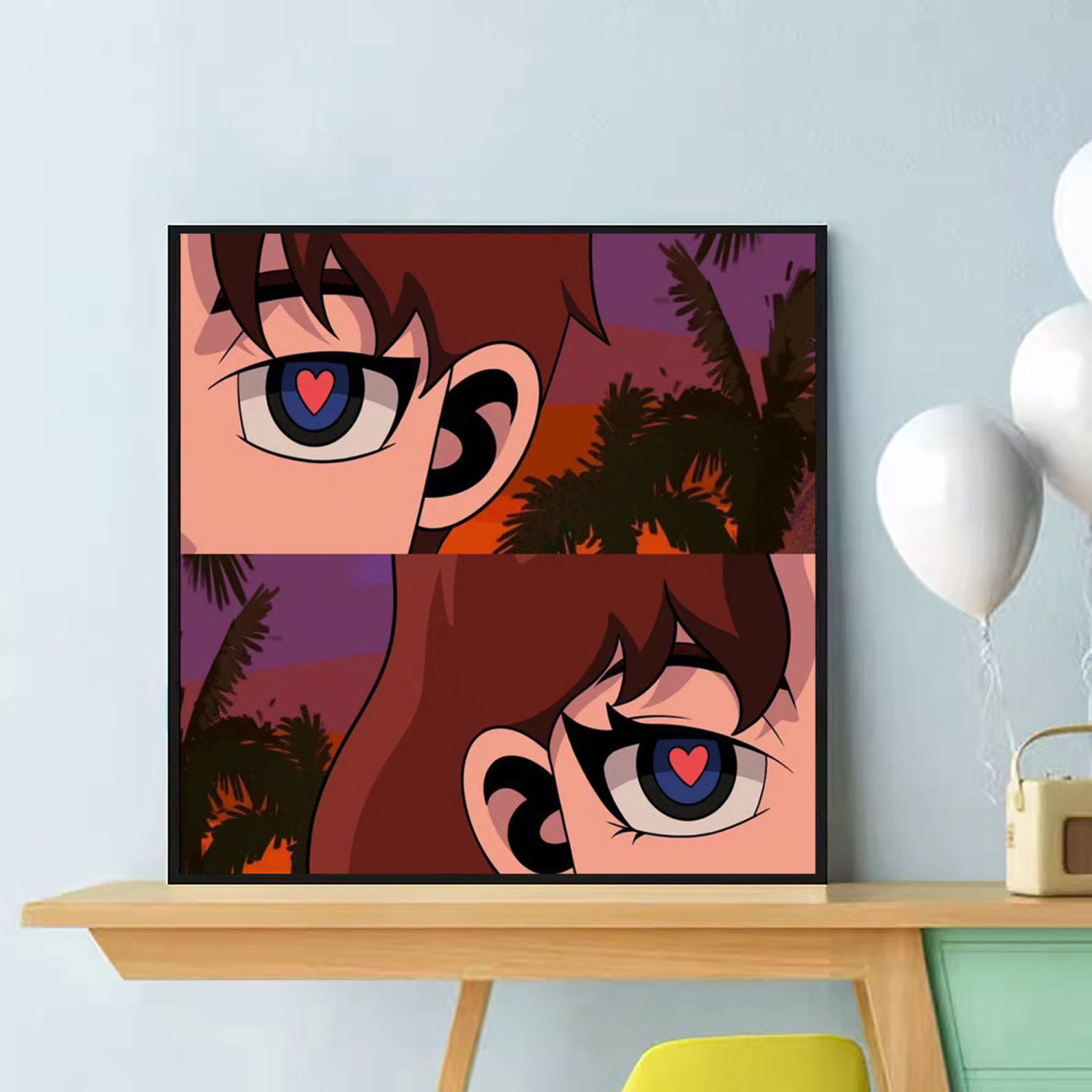 leerrh动漫diy数字油画填色送礼男女生ins网红潮图涂色卧室装饰画