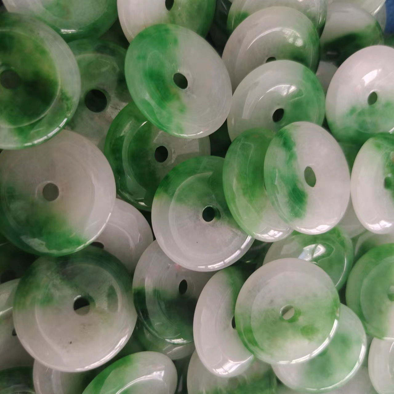 巴山玉飘花平安扣吊坠平安扣 玉佩挂件会销商务礼品地摊货源批发