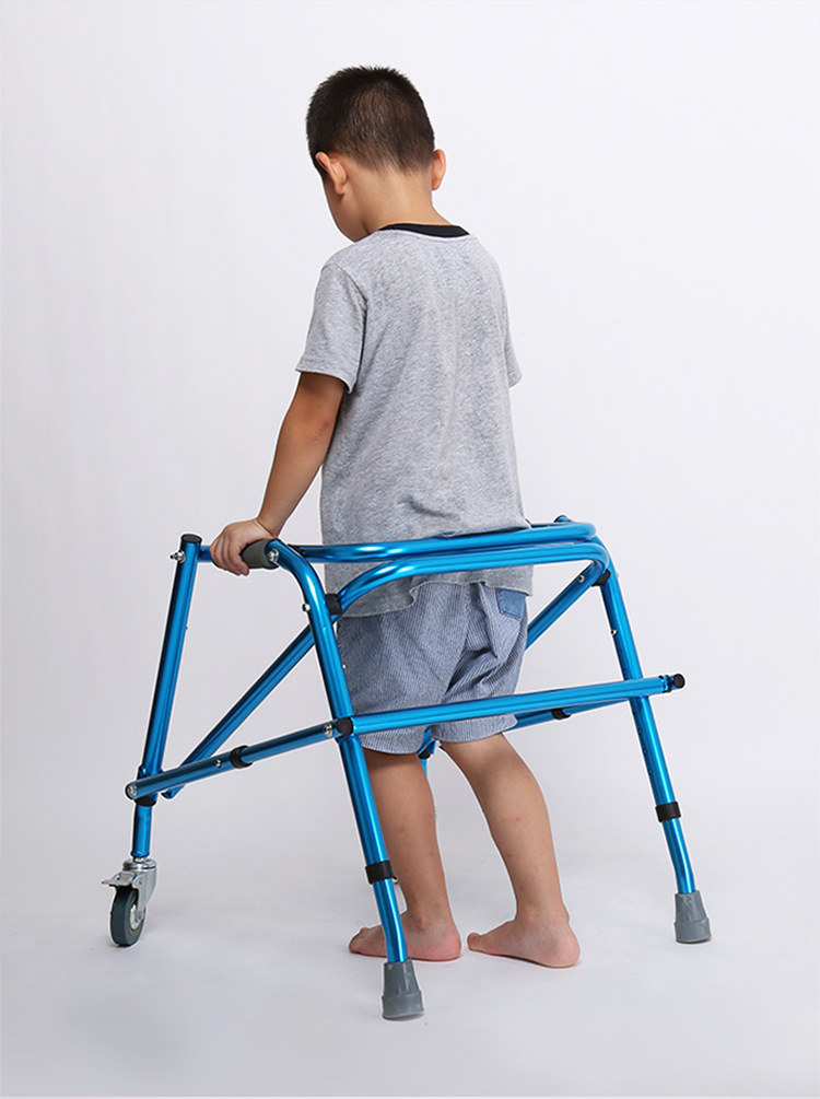 儿童康复训练行走器残疾人铝合金助行器老人可折叠辅助步行手推车