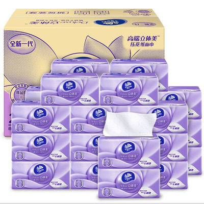 Vida Paper Extraction Three-Dimensional Cotton Usa Tough 4d Embossed Facial Tissue 24 Packs without Flavor Napkins Tissue Whole Box Batch