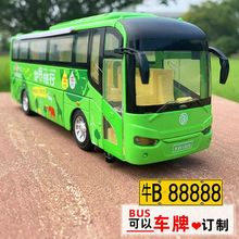 公交车玩具合金儿童玩具车模型真声光双层大巴士车公共汽车摆件