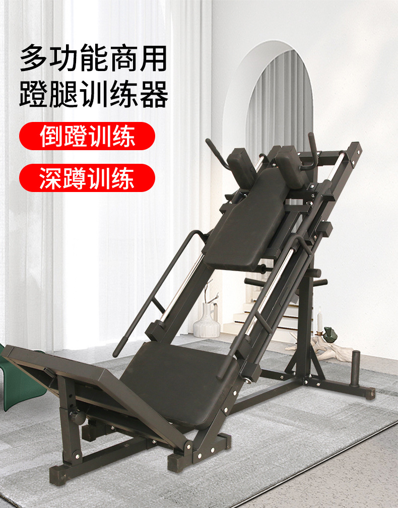 双功能倒蹬机腿部力量训练器商用健身房器械哈克深蹲家用健身器材