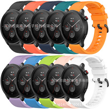 适用于华米Amazfit GTR 4 硅胶表带 纯色 黑扣 运动腕带 22mm