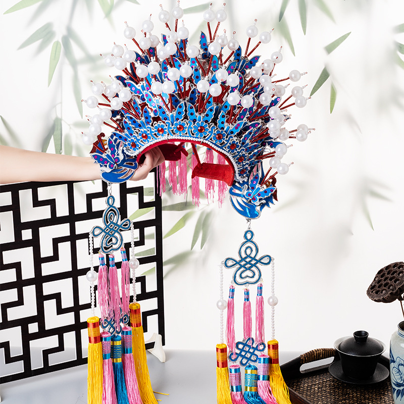 京越剧戏剧戏曲贵妃醉酒新娘头饰凤冠霞披中式婚礼影楼古装蝴蝶