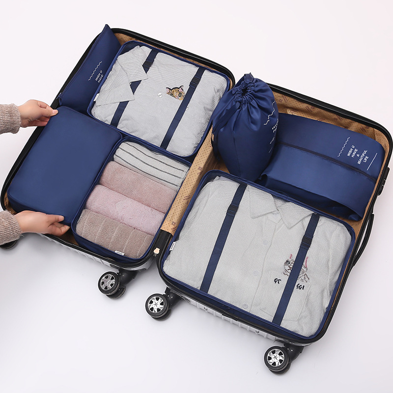 Travel Seven-Piece Buggy Bag Travel Thickened Luggage Clothing Sorting Storage Bag 7-Piece Set