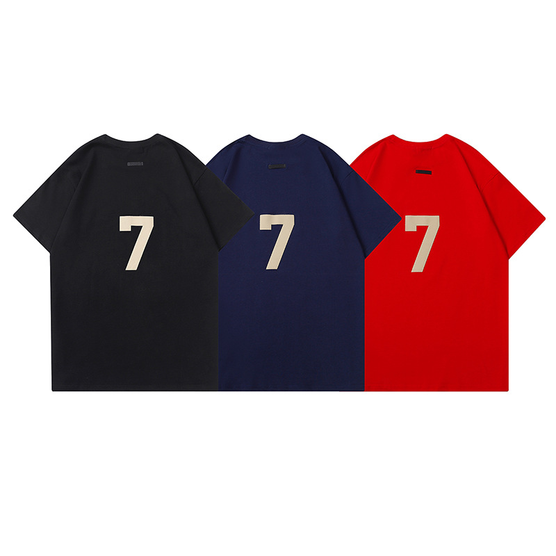 fog fear of god第七季主线essentials高街字母7红色短袖t恤男女