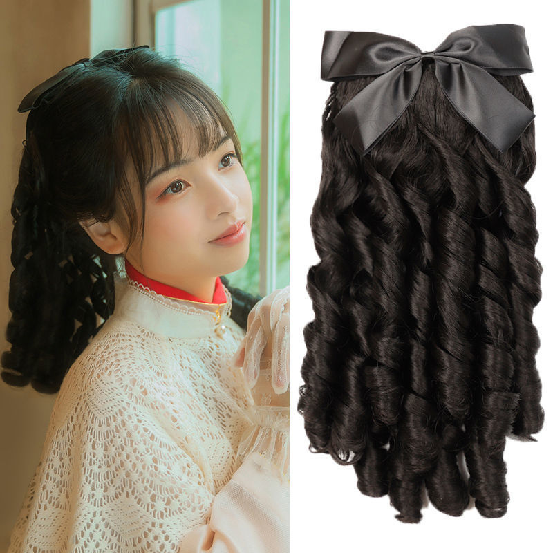 宫廷公主罗马卷假发螺旋复古卷发民国晚礼大上海大小姐插梳马尾卷