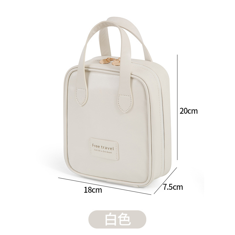 Cosmetic Bag Large Capacity High Sense Ins Style Good-looking Women's Portable Pu Cosmetics Storage Bag Travel Cosmetic Bag