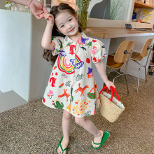 女童夏装连衣裙2024新款韩版女孩洋气宝宝夏季公主裙儿童衬衫裙子