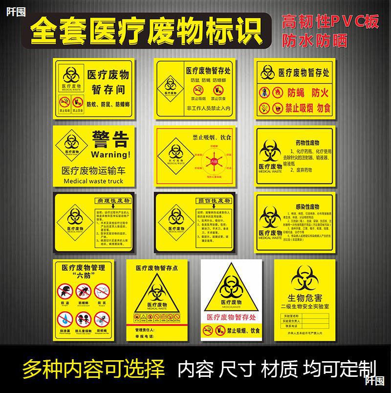 医疗废物暂存处暂存点暂存间警示警告标识牌标识贴医疗废物垃圾