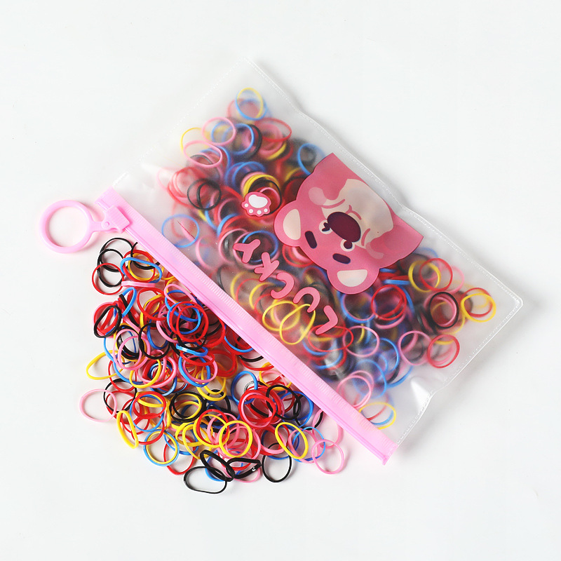 Korean Style High Elastic Children's Disposable Hair Band Hair Bands Strawberry Bear Bags Girls' Colored Rubber Bands