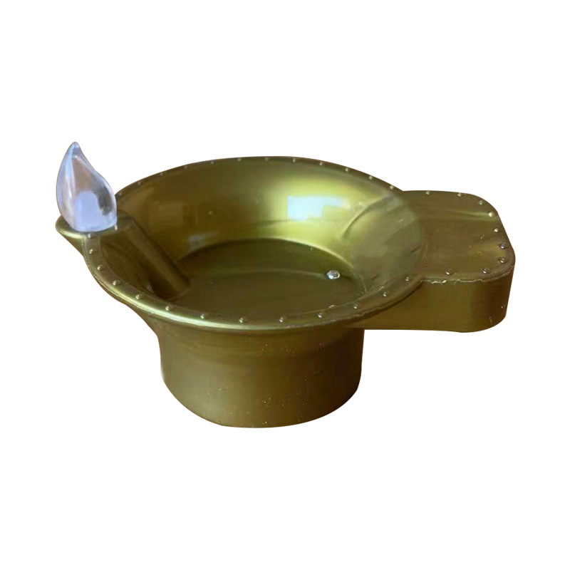 Waterproof Golden Plastic Bright Creative Oil Candle Lamp