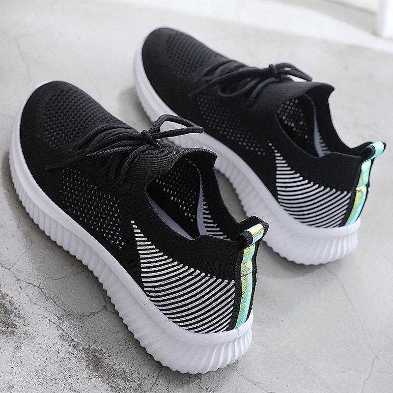 2023 Spring White Women's Shoes New Breathable Sports Mesh Shoes All-Matching Hollow Flying Woven Shoes One Piece Dropshipping