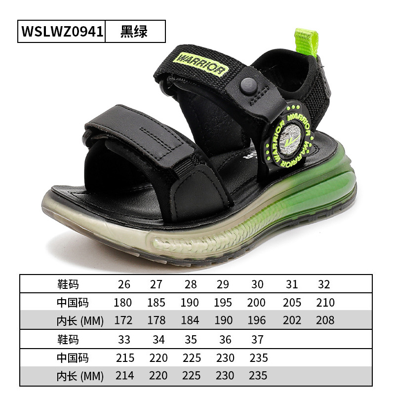 Warrior Children's Shoes Boys' Sports Sandals 2024 Summer New Children's Soft Bottom Beach Shoes Fashionable Casual Shoes for Students
