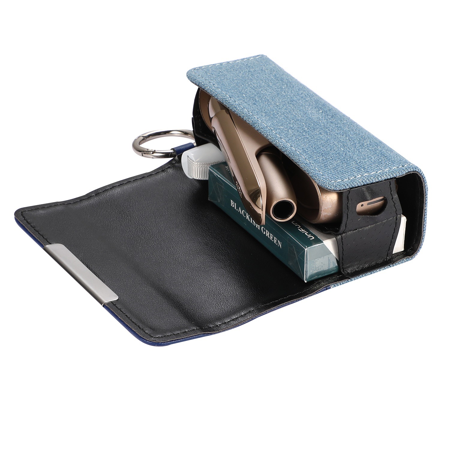 0电子烟保护套iqo3 duo便携式收纳包 带挂环撞拼色皮套