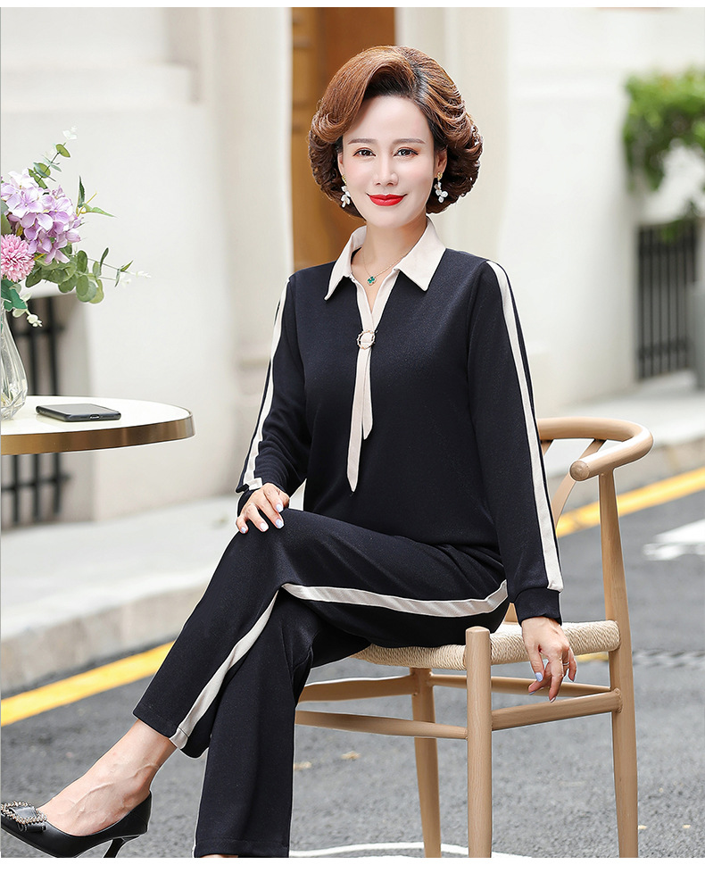 中老年女装秋装运动套装洋气中年妈妈装40岁50新款春秋休闲两件套